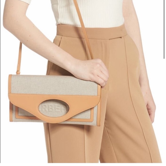 BURBERRY NWT NIB Small Pocket Clutch light blue and black $1300 - Picture 9 of 16